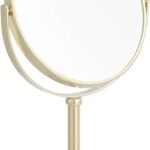 Gold Iron Frame Double Sided Table Mirror 1X 5X Magnification